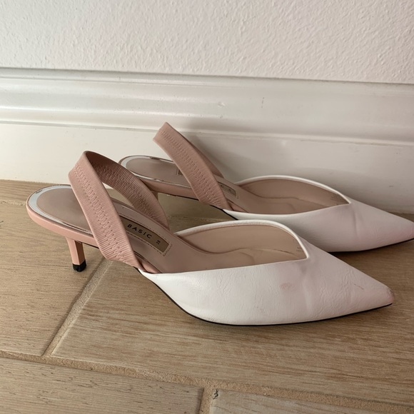 zara white kitten heels